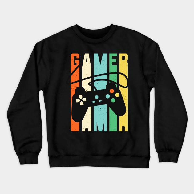 Gamer Console Controller Retro Gaming Crewneck Sweatshirt by Foxxy Merch